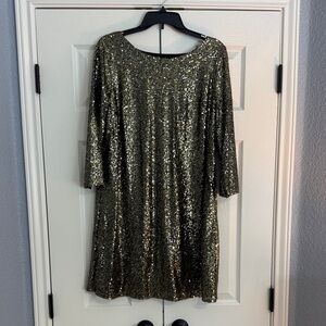 Worthington Black and Gold Sequin Top